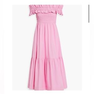 GANNI Pink Ruffled Maxi Dress Size Large